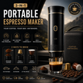 Wireless Electric Portable Espresso Coffee Machine for Car & Home Camping Coffee Maker 3-in-1 Capsule Powder