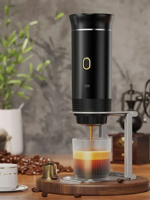 Wireless Electric Portable Espresso Coffee Machine for Car & Home Camping Coffee Maker 3-in-1 Capsule Powder